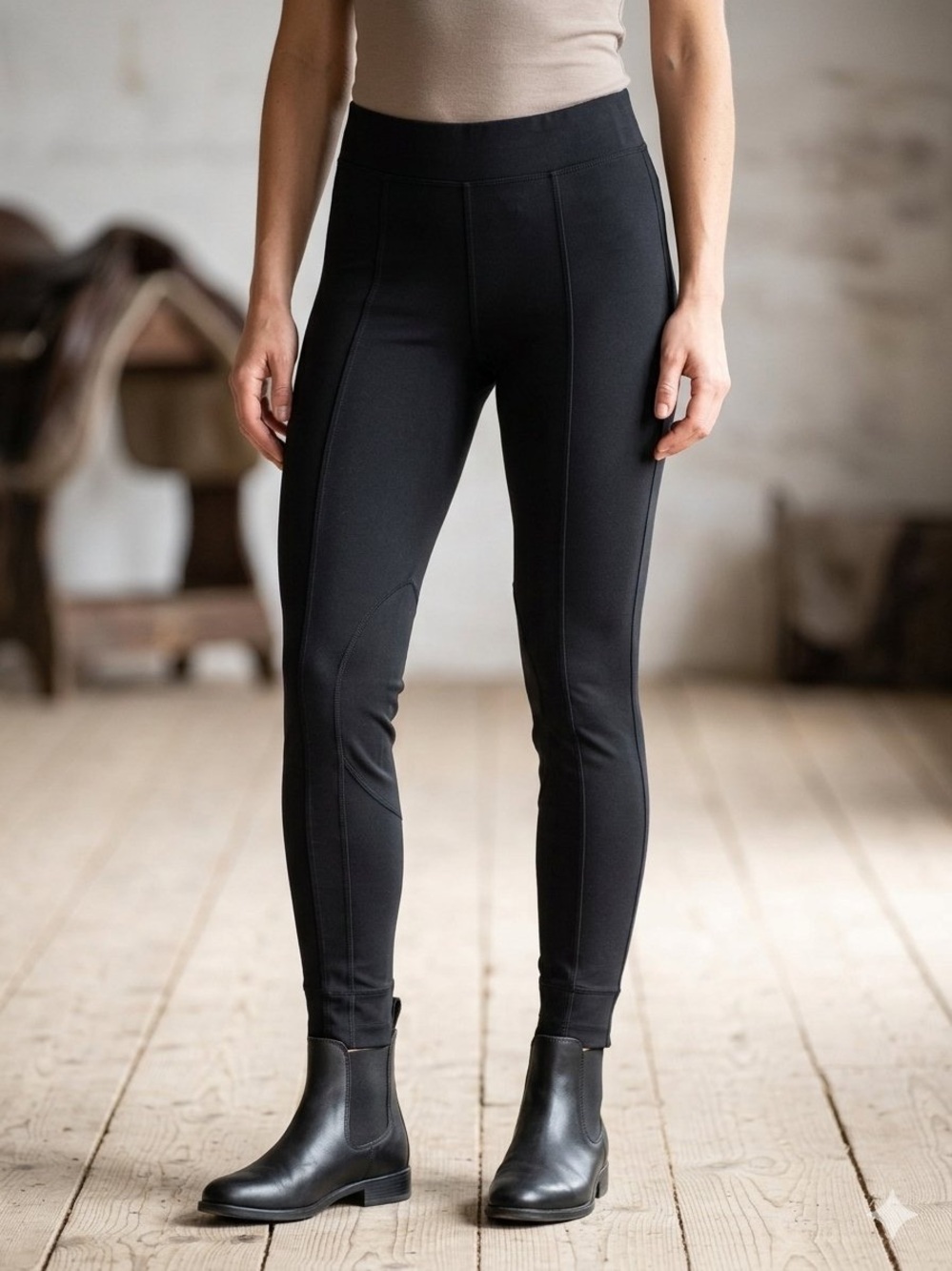 CAbi #144 Black Ponte Ankle Zip Leggings Riding Pants Size M